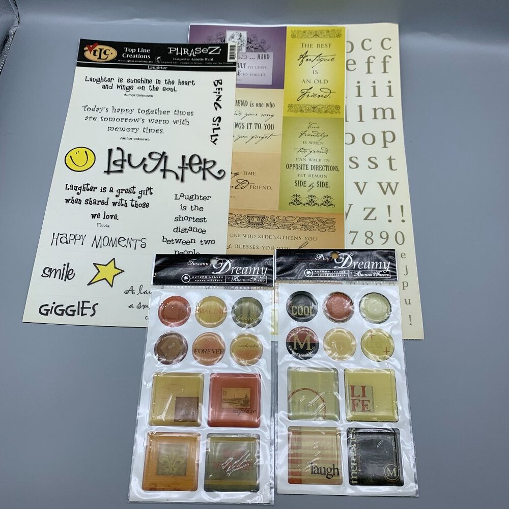 Assorted Stickers for Scrapbooking, Cards, Collages Laughter Friendship Theme